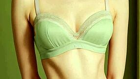 The lingerie models showcase their flower panties in a cute display.