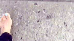 dirty calloused soles from barefoot amateurs