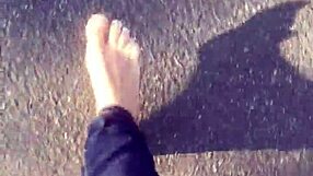 dirty calloused soles from barefoot amateurs