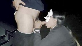 The sex pro attends on the street with anal and cum