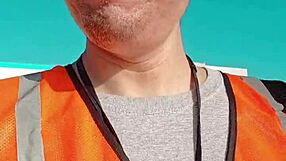 Asian amateur walks during work!