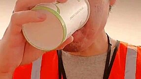 Asian amateur walks during work!