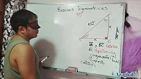 Asian student screams, 16 SEXUAL ANGLES in your HYPOTENUSE at 45 DEGREES!