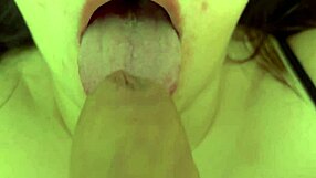 uncut small dick approaches stepsister's mouth in homemade amateur video