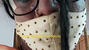 Indian Crossdresser Lara Dsouza in Orange Satin Saree