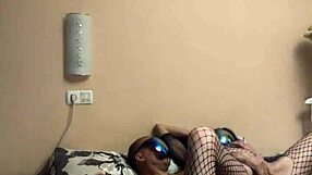 Skinny Cowgirl in Fishnet Bodysuit Takes Deep Dick with Both Holes