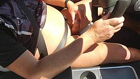 Solo Handjob While Driving Ass Exposed