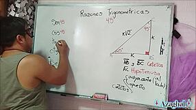 Asian student screams, 16 SEXUAL ANGLES in your HYPOTENUSE at 45 DEGREES!
