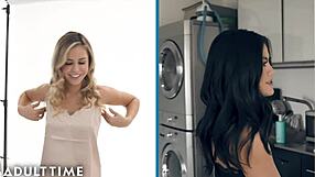 Brunetkové pornostar Alina Lopez a Kendra Spade sa venujú intenzívnemu lesbickému lízaniu a sedeniu na tvári