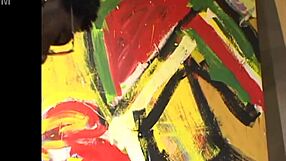 ebony woman in stockings enjoys scene one.