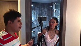 I interviewed this innocent big ass latina with tattoos for a fake casting threesome.