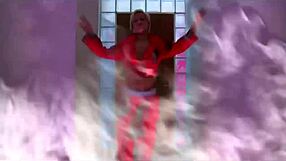 The sexy babe slowly undresses, ripping her clothes to reveal big tits