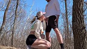 milf says, 'blowjob outdoors, almost caught!'