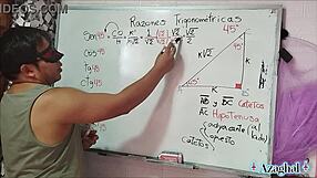 Asian student screams, 16 SEXUAL ANGLES in your HYPOTENUSE at 45 DEGREES!