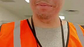 Asian amateur walks during work!