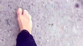 dirty calloused soles from barefoot amateurs