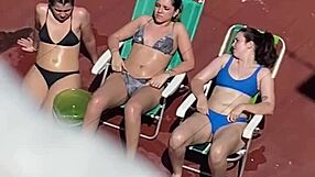 Neighbors sunbathe on the terrace in part two.