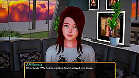 Teen redhead plays game with family