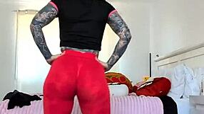 What if this milf in sheer gym tights gets fucked during her solo try-on session with big tits and huge ass exposed?