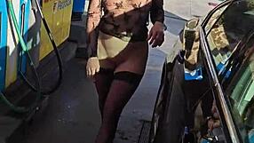Flashing at a petrol station