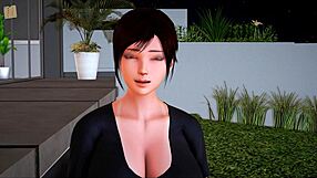 Teen redhead plays game with family