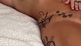 Lesbian action with rubber cock fucking friend directly