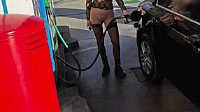 Flashing at a petrol station