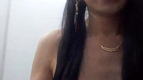 sexy and lovely crossdresser poses in lingerie showing off curves