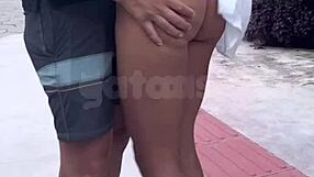 Wife Fucks Lover in Street and Car While Cuckold Films Outside