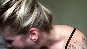 I choke and gag so deeply on my master's massive monster cock during intense interracial session