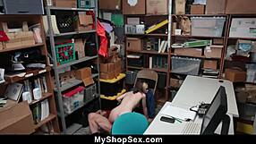 Oh no, the mall cops caught me stealing and now they're pounding my tight teen pussy hard... I-I didn't mean to!