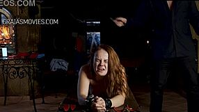 personal view of russian babe strapped to extreme torment bench in pain