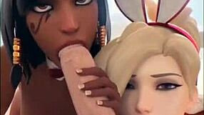Overwatch blowjob hmv explodes with intense sucking action!