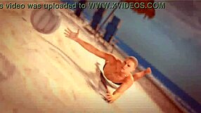 Beauty and the Thug Play Beach Ball Topless