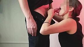 My stepbrother comes back from the party in his dorm bedroom. He asks me for a blowjob on his big natural tits curvy latina roommate