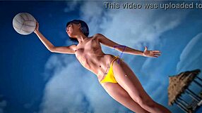 Beauty and the Thug Play Beach Ball Topless