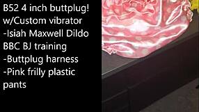 Sissy Selfbondage Preparation With Anal Plug And Extreme Monster Cock Dildo