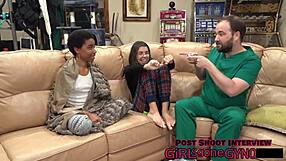 i try on gloves with doctor aria nicole and doctor tampa in this backstage hospital scene