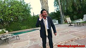 Bigtits beauty enjoys intense close-up action in missionary position.