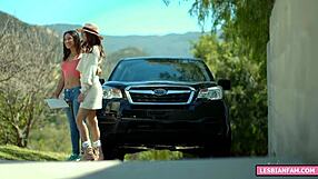 tiny lesbian girl explores close bonds with her friend in a calm setting