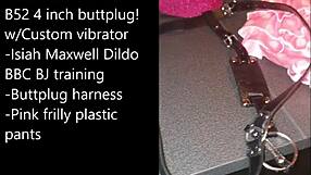 Sissy Selfbondage Preparation With Anal Plug And Extreme Monster Cock Dildo