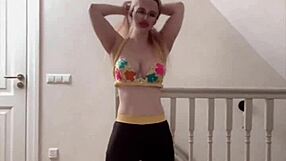 In a captivating scene, the belly dancer with glasses performs a huge goddess routine set to rhythmic music