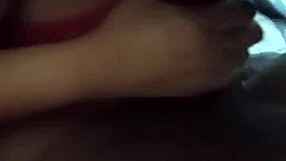 Escort Whispers to Husband About Her Day While Giving Him a Handjob