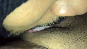 Overwhelmed with intense pleasure as the masked ebony queen unleashes massive squirting on that monster cock