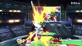 Green plumber battles innocent twins in game