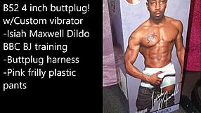 Sissy Selfbondage Preparation With Anal Plug And Extreme Monster Cock Dildo