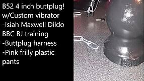 Sissy Selfbondage Preparation With Anal Plug And Extreme Monster Cock Dildo