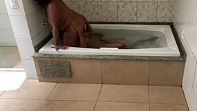 We were relaxing in the bathtub and I couldn't resist offering my backside to the young guy