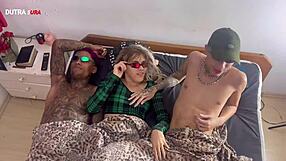 oh wow, sharing a threesome with these two big guys, no mercy at all