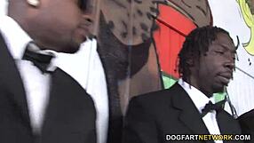 I, busty blonde Cindee, enjoy this wild interracial gangbang action